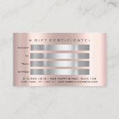 Cadeaux de certificat de maquillage Eyelash Rose D (Dos)