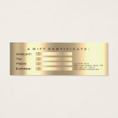 Cadeaux de certificat Faux Gold Lash maquillage Pe (Dos)