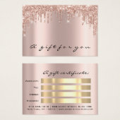 Cadeaux de certificat Lashes Gold Rose maquillage (Devant & derrière)