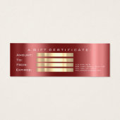 Cadeaux de certificat Marsala Gold maquillage peti (Dos)