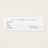 Cadeaux de certificat petit maquillage blanc éclat (Dos)