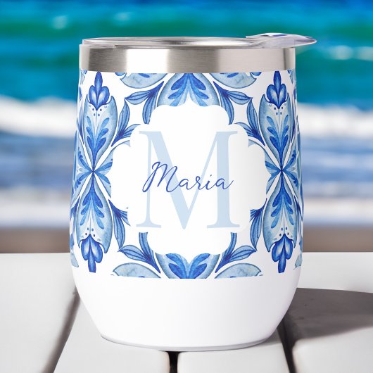 Cadeaux de demaid Italien Bleu carreaux monogramme