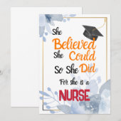 Cadeaux de la carte d'études d'infirmière mignonne (Devant / Derrière)