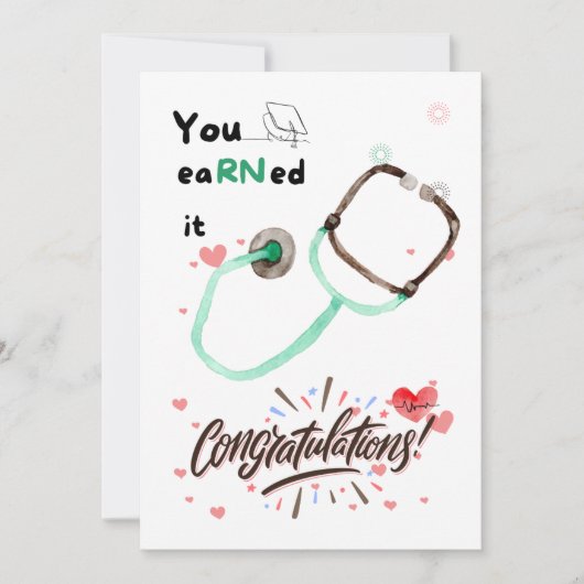 Cadeaux de la carte d'études d'infirmière mignonne (Devant)