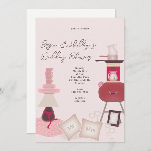 Cadeaux de mariage Douche Invitation (Devant / Derrière)