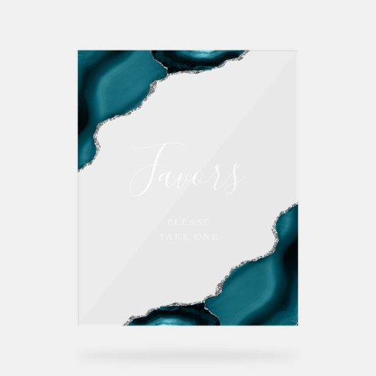 Cadeaux de mariage élégants bleu sarcelle argent a (Recto)