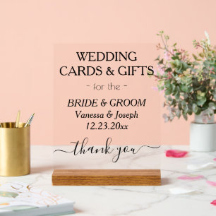 Cadeaux de mariage Noir blanc Noms clairs