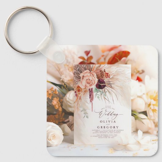 Cadeaux de mariage uniques : Mini porte-clés d'inv (Recto)