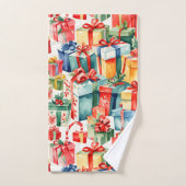 Cadeaux de Noël colorés Motif d'aquarelle (Serviette à main)
