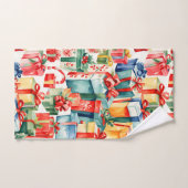 Cadeaux de Noël colorés Motif d'aquarelle (Serviette à main)