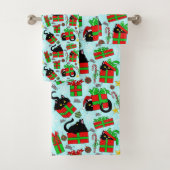 Cadeaux de Noël de chat noir (En situation)