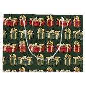 Cadeaux de Noël rouges et verts Sac cadeau vert (Dos)
