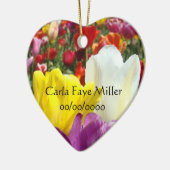 Cadeaux de nom de bébé Ornements Tulipes Date de n (Gauche)