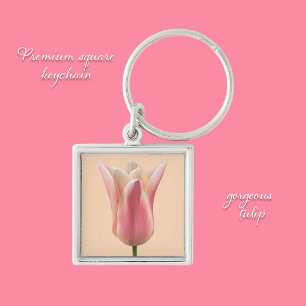 Cadeaux de porte-clés magnifique tulipe rose