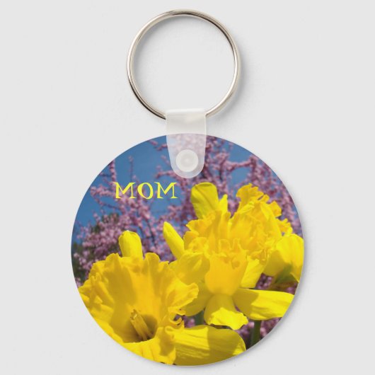 Cadeaux de porte-clés MAMAN Fleurs de jonquille ja (Recto)