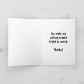 Cadeaux de saison de vacances - Merci de vache (Intérieur)