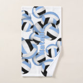 cadeaux de sport lt bleu noir volleyball (Serviette à main)