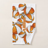 cadeaux de sport pratiques orange blanc basket (Serviette à main)