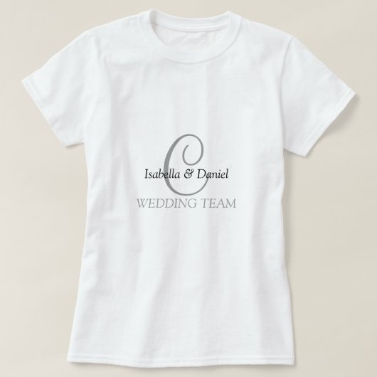 Cadeaux de t-shirt mariage Monogram (Design devant)