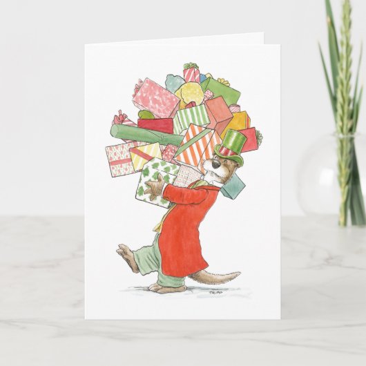 Cadeaux de vacances carte de loutre (Devant)