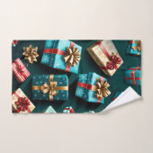Cadeaux de Vacances Enveloppement élégant Or Bleu  (Serviette à main)
