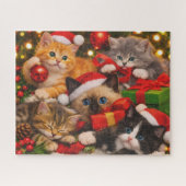 Cadeaux de vacances mignons pour chats Puzzle (Horizontal)