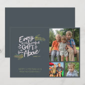 Cadeaux d'en haut Carte photo de Noël religieuse (Devant / Derrière)