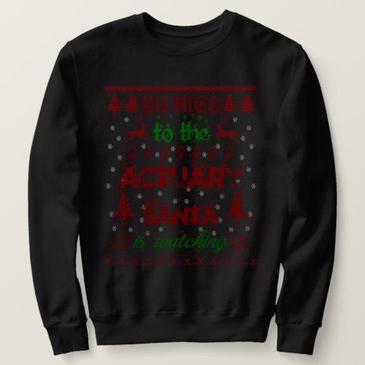 Cadeaux drôles de Noël de sweatshirt d'actuaire (Design devant)