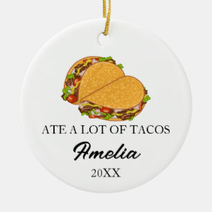 Cadeaux drôles de tacos Ornement personnalisé Amou