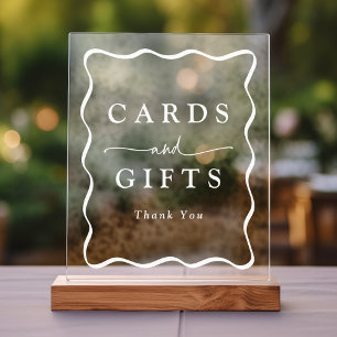 Cadeaux et cartes de mariage blanc moderne