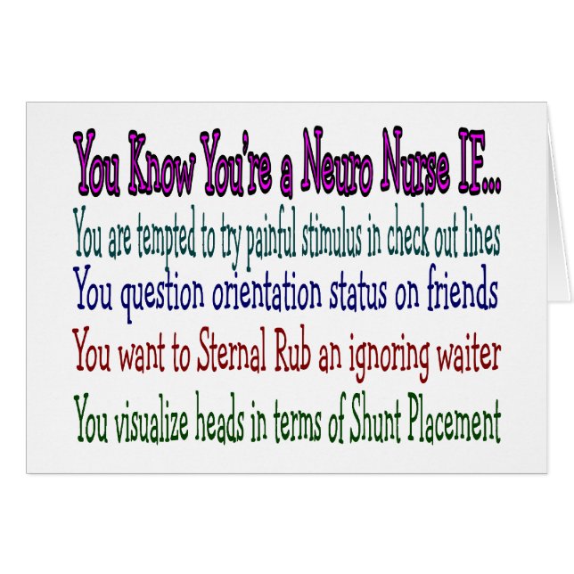 Cadeaux hilares d'infirmière de neurologie, (Devant horizontal)