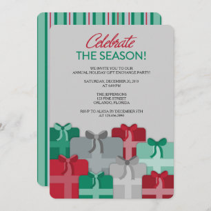 Cadeaux - Invitation de la fête d'échange de cadea