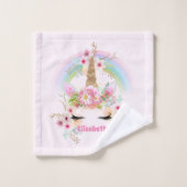 Cadeaux mignons Fille-petite fille UNICORN NOMMÉ (Gant de toilette)