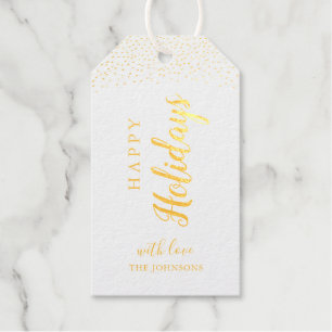 Cadeaux Personnalisé Happy Holidays Gold foil étiquettes c