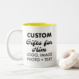 Cadeaux personnalisés pour lui Mug Jaune à deux to