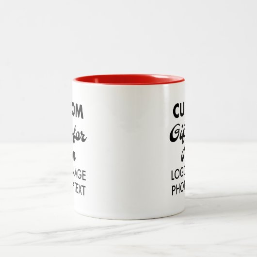 Cadeaux personnalisés pour lui Mug rouge à deux to (Centre)