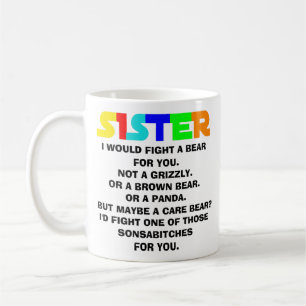 Cadeaux pour sœur, cadeau drôle pour sœur, mug pou