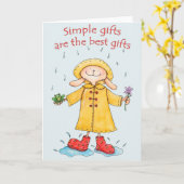 Cadeaux simples - Carte de voeux (Fleur jaune)