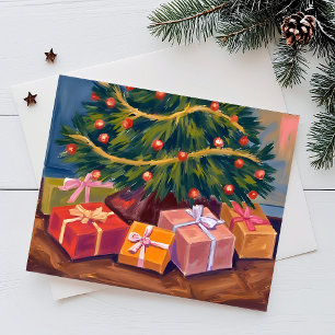 Cadeaux sous l'arbre Carte de Noël