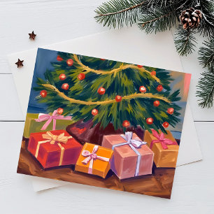 Cadeaux sous l'arbre Carte de Noël