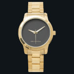 Cadeaux Uniques Pour Hommes Surdimensionnés Montre<br><div class="desc">Cadeaux uniques pour hommes - montre bracelet en or surdimensionnée avec texte personnalisable. Vous pouvez créer votre propre montre,  juste ajouter votre nom ou tout autre texte. Cadeaux uniques pour hommes pour anniversaire,  Noël,  Fête des pères ou tout autre jour... </div>