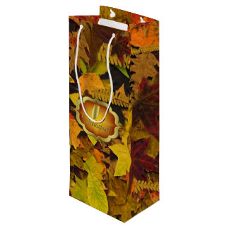 Cadeauzak - Herfstbladeren Happy Thanksgiving Wijn Cadeautas