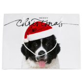 CADEAUZAK ST BERNARD PUPPY MET KERSTMUTS GROOT CADEAUZAKJE (Voorkant)