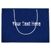 Cadeauzak van namaak blauwe jeans met eigen tekst  groot cadeauzakje (Voorkant)