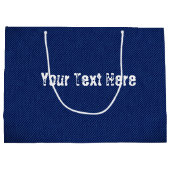 Cadeauzak van namaak blauwe jeans met eigen tekst  groot cadeauzakje (Achterkant)