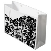 CADEAUZAK ZWART-WIT KANT GROOT CADEAUZAKJE (Voorkant Gekanteld)