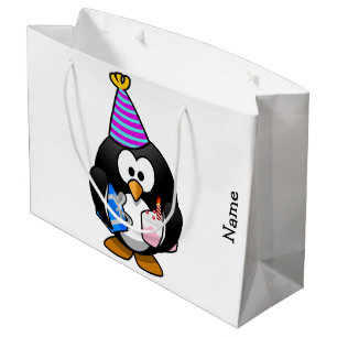 cadeauzakje. Pinguïn. Large Cadeauzakje