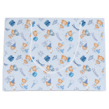 Cadeauzakken baby shower lichtblauw