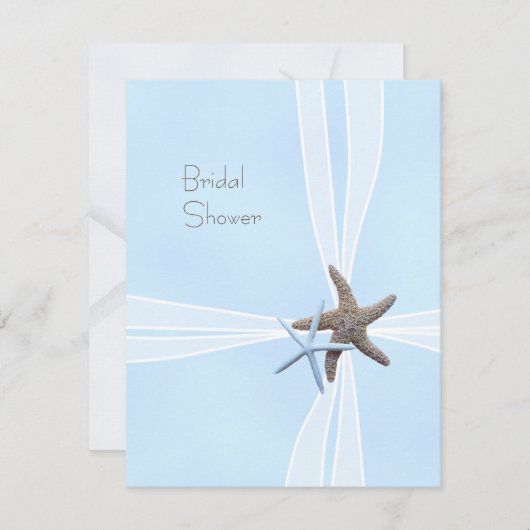 Cadebox Blue Starfish Shower-uitvindingen Kaart (Voorkant / Achterkant)