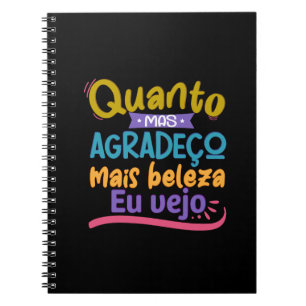 Caderno em espiral com frase em lettering notitieboek